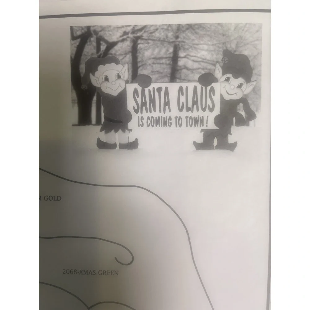 VTG the Winfield collection Santa's coming 1996 yard sign wood Cutting Pattern.